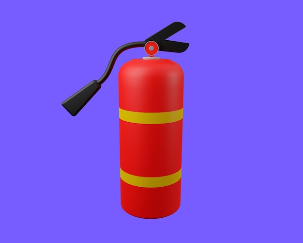 3d render of fire extinguisher to put out the fire, fire icon.