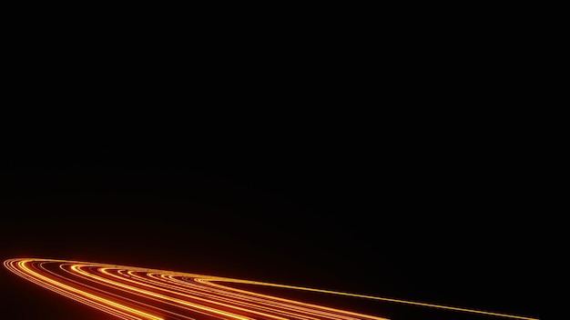 3d render of flash neon and light glowing on dark scene Speed light moving lines