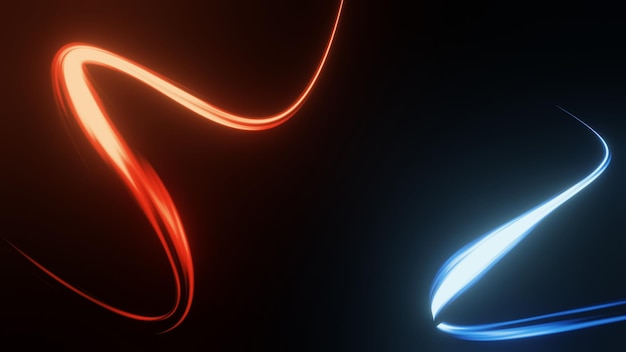 3d render of flash neon and light glowing on dark scene Speed light moving lines