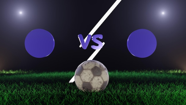 Photo 3d render football vs background