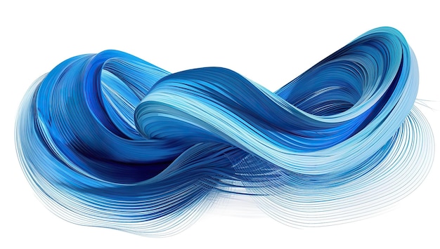 3d render futuristic blue wave shape