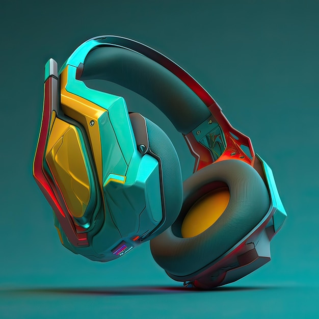 A 3d render gaming headset