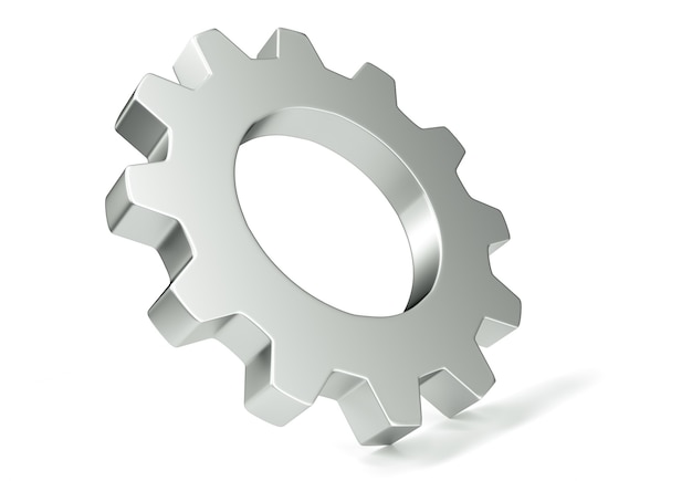 Photo 3d render of gear over white background