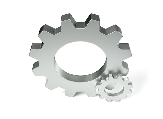 Photo 3d render of gear over white background