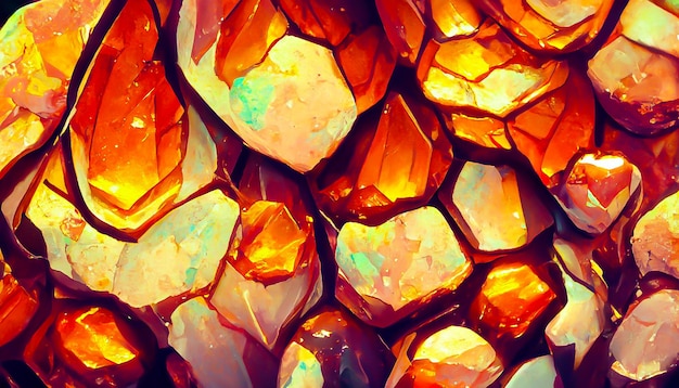 3D Render gemstone texture of the precious crystal background Copy space