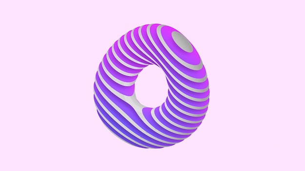 3d render geometric figure of the torus cut into slices