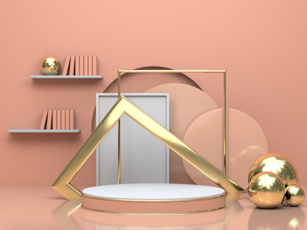 3d render geometric mockup