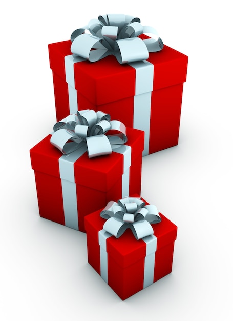 3d render of gift box on white background