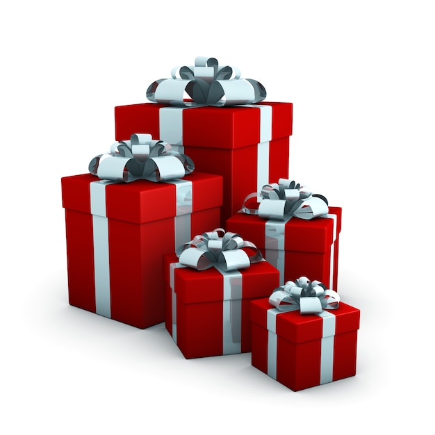 3d render of gift box on white background