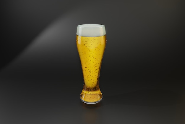 Rendering 3d bicchiere di birra