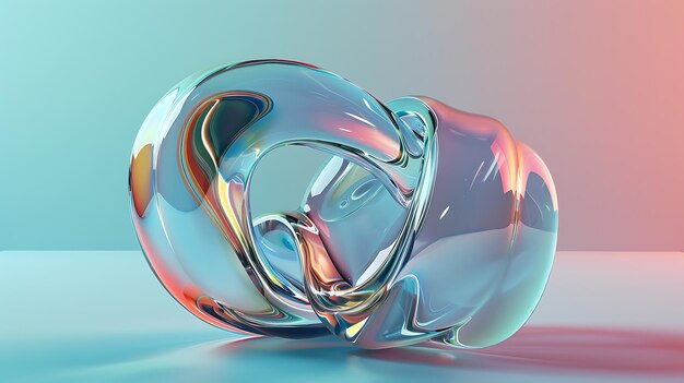 3D render of a glass knot sculpture