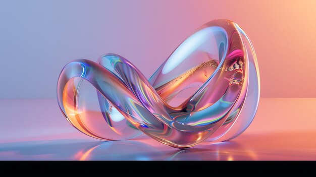 3D render of a glass sculpture The sculpture is a Mobius strip which is a surface with only one side and one edge