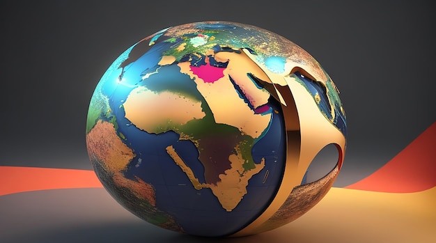 3d render of a globe on an abstract background