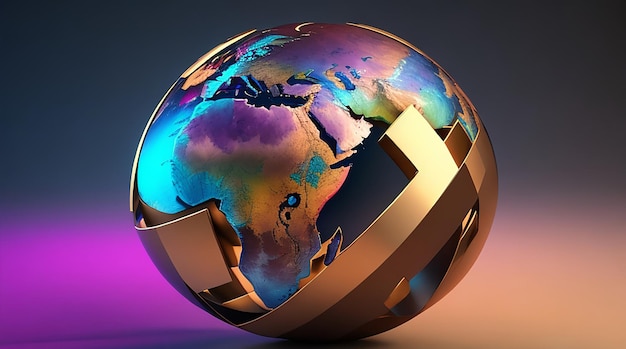 3d render of a globe on an abstract background