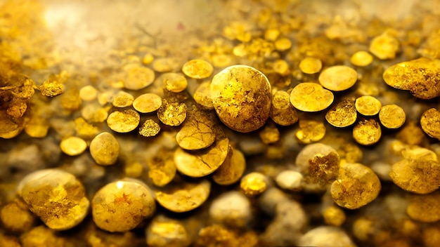 3d render gold coins abstract background with soft glowing backdrop texture for christmas, valentine