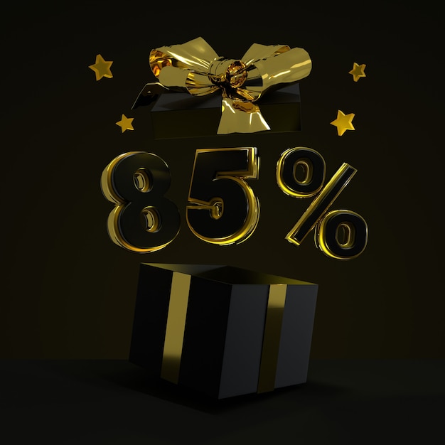 3d render gold eighty five percent