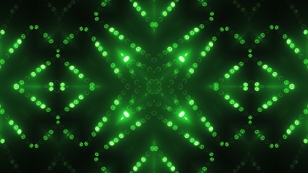 3d render green circle led VJ background