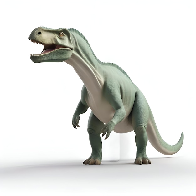 Photo 3d render green dinosaur
