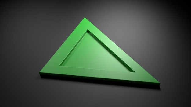 3D render groene afspeelknop