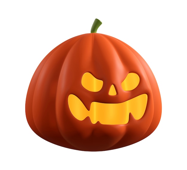 3D render of Halloween pumpkins isolated