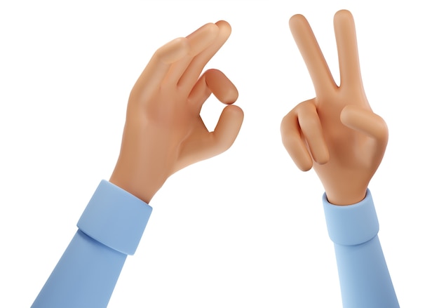 Photo 3d render of a hand showing ok sign