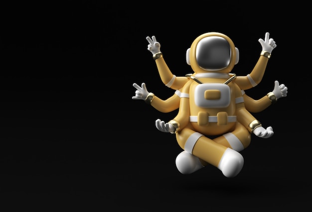 3D Render Happy New Year 2022 Astronauts Прозрачный Psd файл