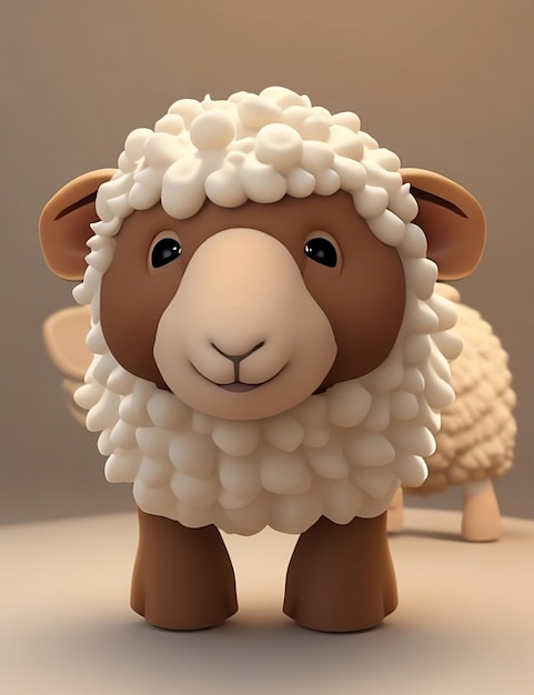 3d render of a happy sheep