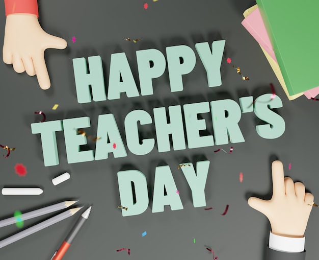 3D Render Happy Teachers Day