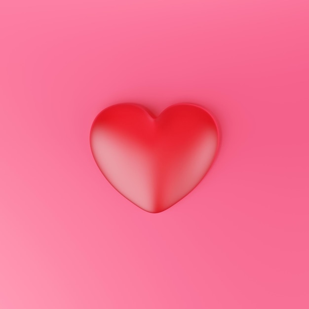 3d render of heart on a red background