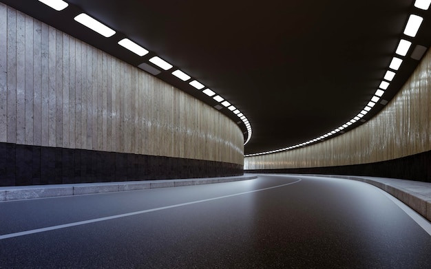 3d render of highway road tunnel