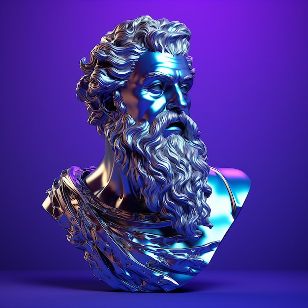 3d render of a holographic statue