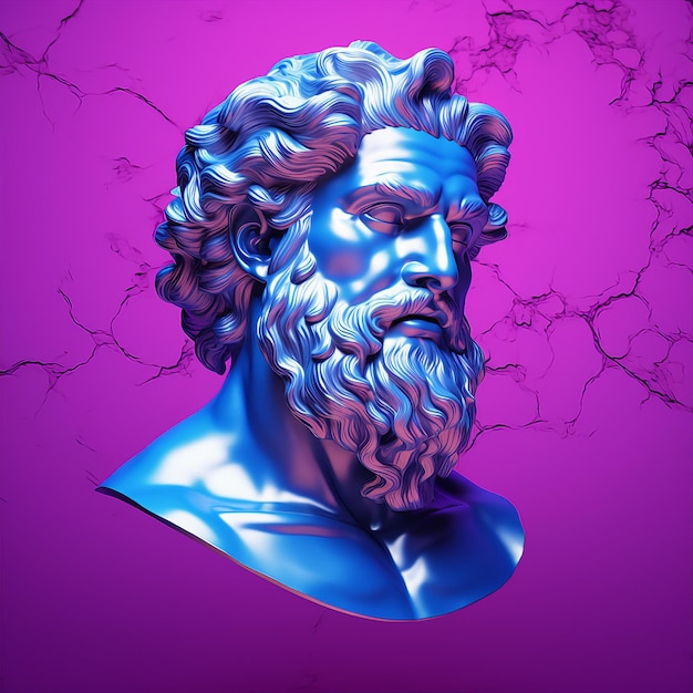 3d render of a holographic statue