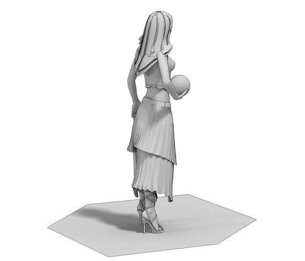 3Dレンダリング人間のキャラクターのイラスト