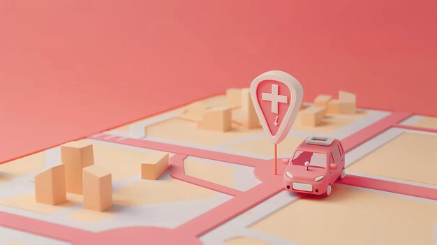 3d render icon 8k ar navigation systems 3d render clay style isolated on pure solid background of augmented reality maps nurse icon 3d