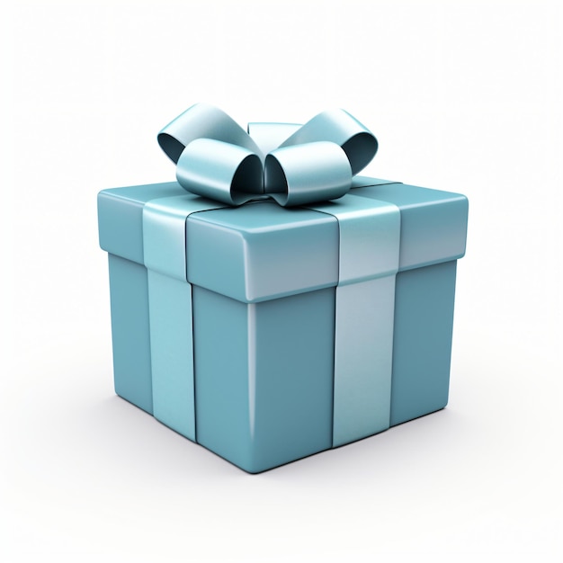 3d render icon of gift box cartoon isolated generated AI