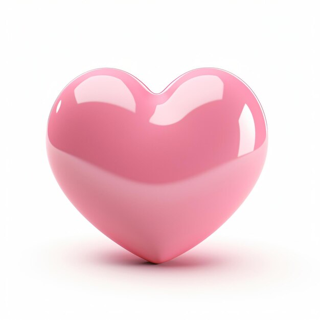 3d render icon of pink heart cartoon isolated generated AI