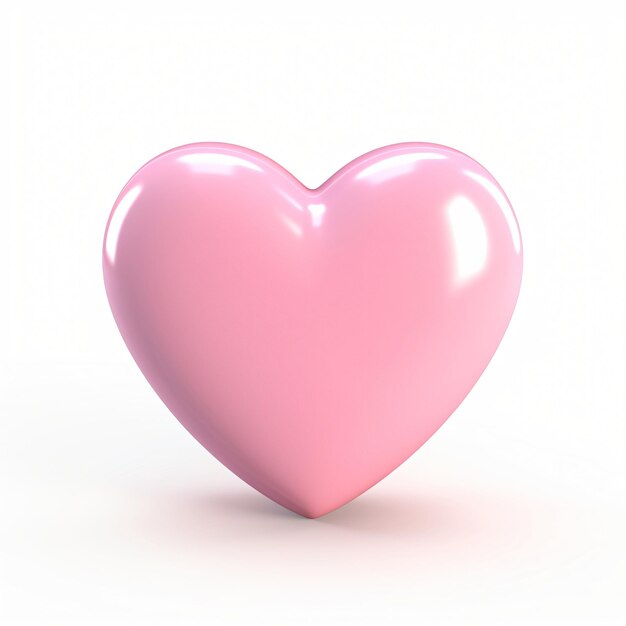 3d render icon of pink heart cartoon isolated generated AI