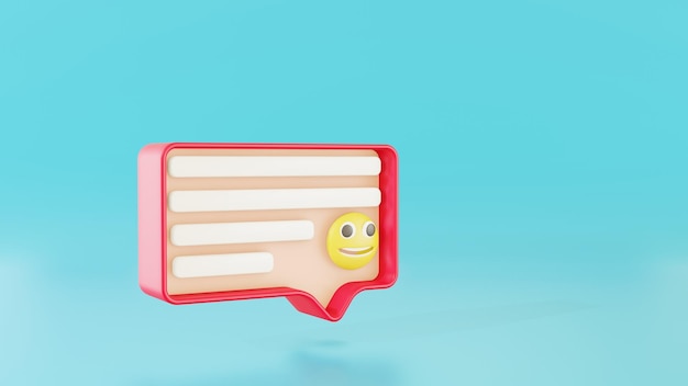 3D render illustratie chat met emoticon