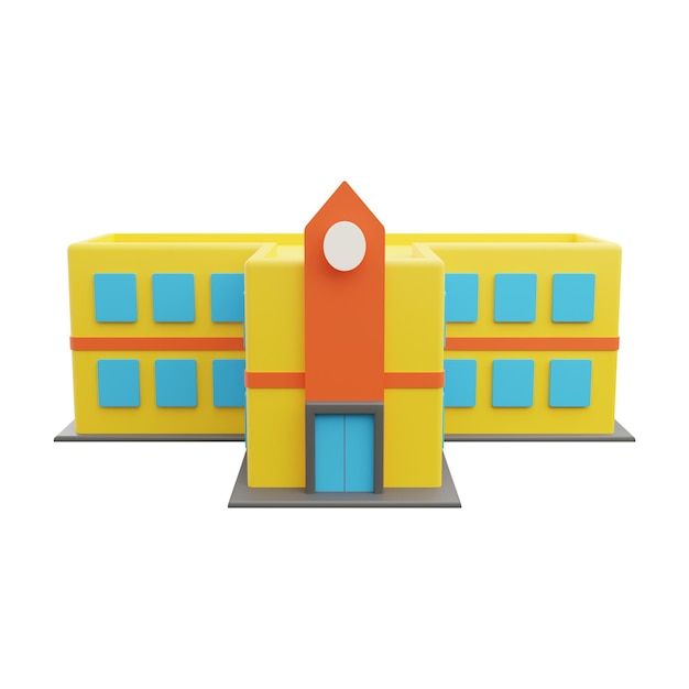 3d render illustratie pictogram school