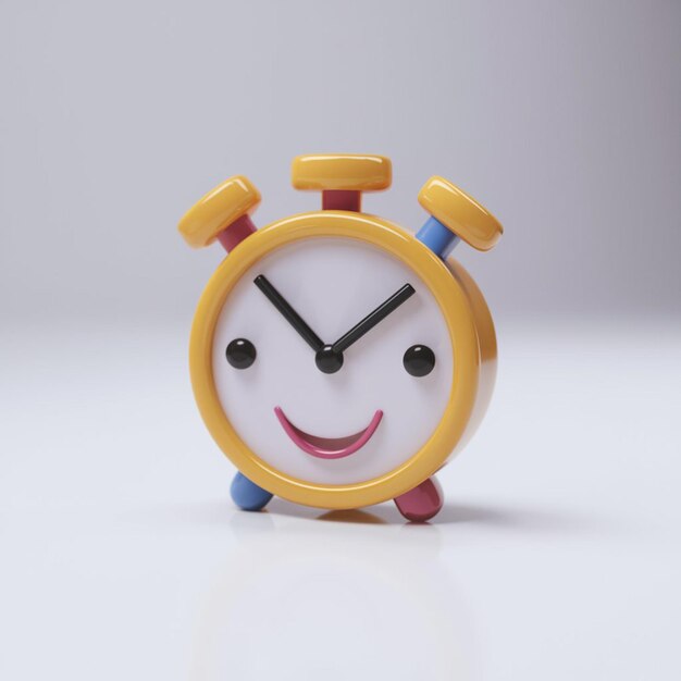 3D-render illustratie van een timer symbool in een cartoon stijl