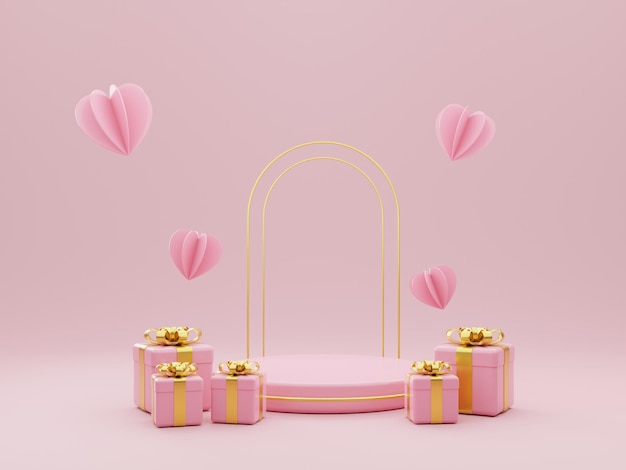 3d render illustration background stand valentine