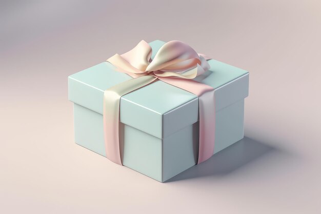 3d render illustration of cute gift box generative AI