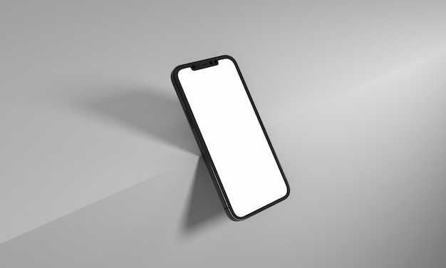 白いデザインのハイキーで3Dレンダリングイラストジェネリック電話