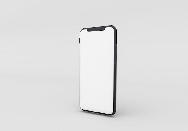 Photo 3d render illustration generic phone  in a white design high key