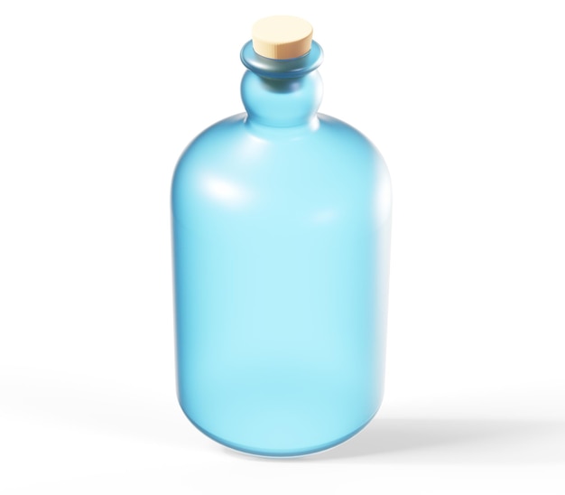 3d render illustration of the group of three plastic bottles with clear purified drink carbonated water isolated on white background with reflection effect