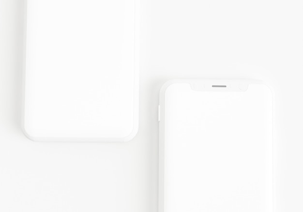 3d визуализация иллюстрации рука держит белый смартфон с полноэкранным экраном и современной рамкой без дези
