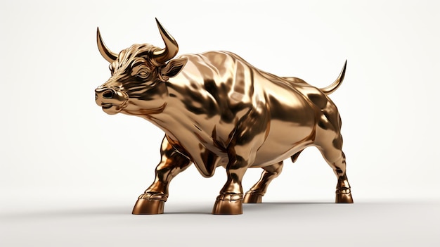 Фото 3d-рендеринг иллюстрации золотого быка. высококачественное фото.