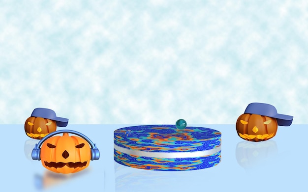 3d render illustration of pumpkin halloween