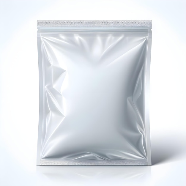 3D render illustration of sachet pouch standing pouch isolated white background for mockup