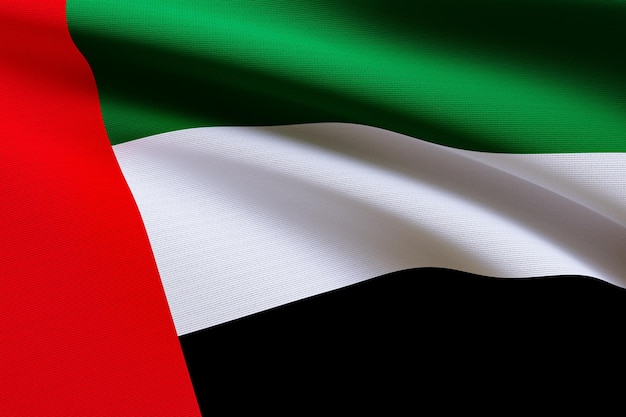 3d render illustration of united arab emirates flag. realistic\
japan flag waving in wind.